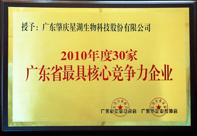 Guangdong Province 30 Most Competitive Enterprises in 2010